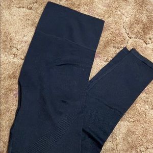 Leggings Blue Ribbed